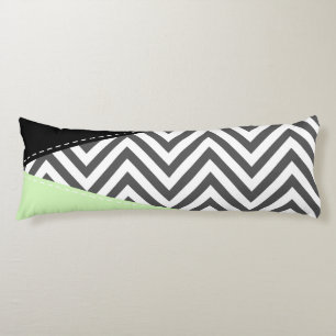 Coussins Longs Gray Zigzag, Gray Chevron, Zigzag Pattern, Mint