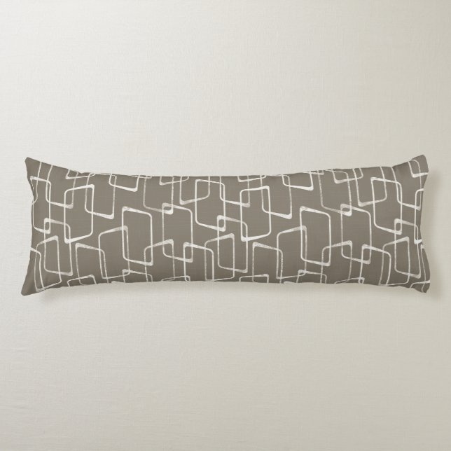 Coussins Longs Gris gris foncé Rétro Lino Imprimer Motif géométri (Devant)