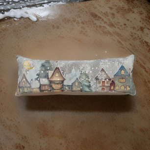 Coussins Longs Grosse neige du village de Noël