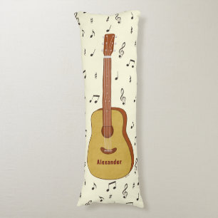 Coussins Longs Guitare Avec Notes De Musique Personnalisées