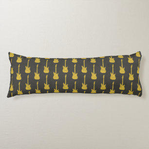 Coussins Longs Guitare électrique classique grunge jaune à pois