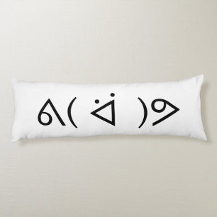 Coussins Longs Happy Gary ᕕ( ᐛ ) Emoticon Emoji Text Art