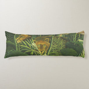 Coussins Longs Henri Rousseau Jungle Tropical Lion Impression Vin