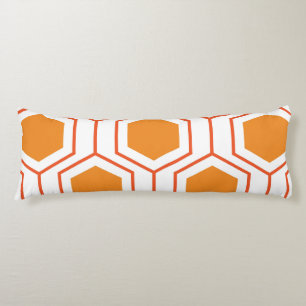 Coussins Longs Hexagon abstract geometrical pattern en orange et