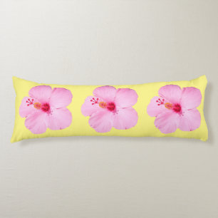 Coussins Longs Hibiscus rose Fleur tropicale