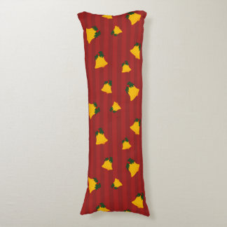 Coussins Longs Holiday Red Gold Stripe Bells Christmas