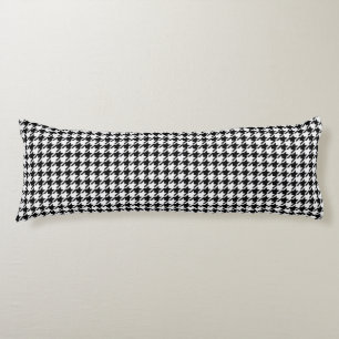 Coussins Longs Houndstooth noir et blanc par Shirley Taylor