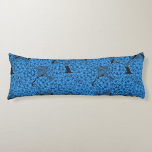 Coussins Longs Hydrangée bleue