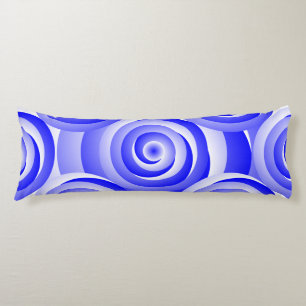Coussins Longs Illusion de la spirale bleue par Kenneth Yoncich