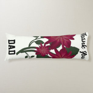 Coussins Longs Illustration botanique florale rose profond élégan