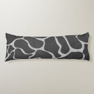 Coussins Longs Impression Giraffe noir et gris clair
