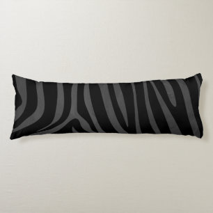 Coussins Longs Impression noire et grise Zebra