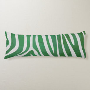 Coussins Longs Impression verte et blanche Zebra