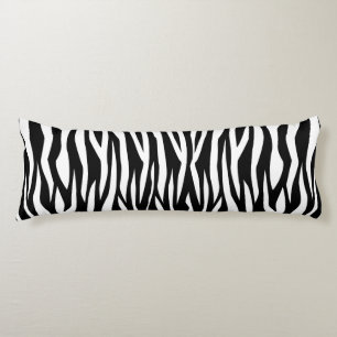 Coussins Longs Impression Zebra noire