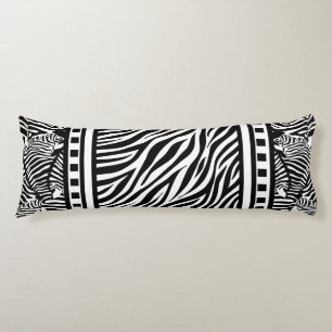Coussins Longs Impression Zèbre noir et blanc