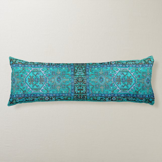 Coussins Longs Imprimez de la couverture traditionnelle de Kilim (Devant)