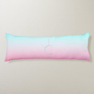 Coussins Longs Initiales de chevauchement modernes 2   Rose turqu