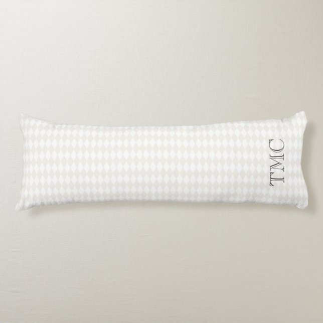 Coussins Longs INITIALES Monogrammes Classiques Arlequin Diamants (Devant)