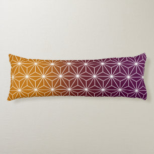 Coussins Longs Japonais Asanoha Bourgogne & Or