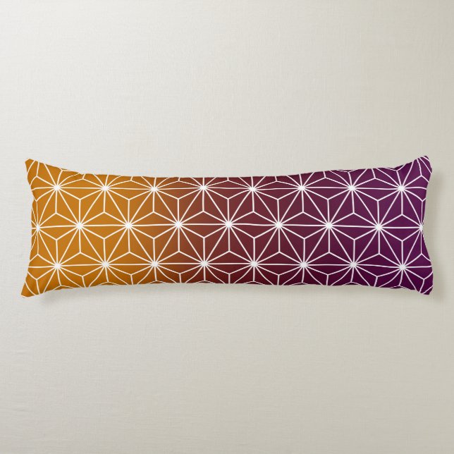 Coussins Longs Japonais Asanoha Bourgogne & Or (Devant)