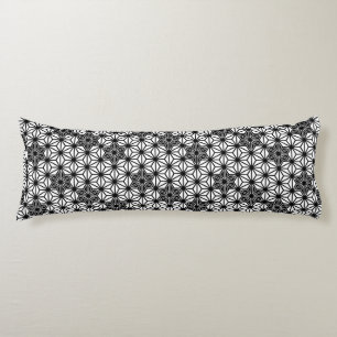 Coussins Longs Japonais Asanoha motif - blanc et noir
