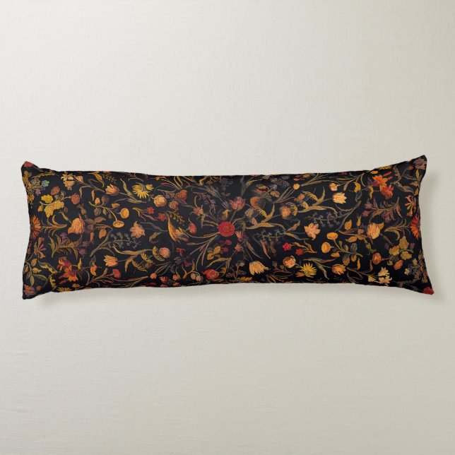 Coussins Longs Jardin floral exotique de minuit (Dos)