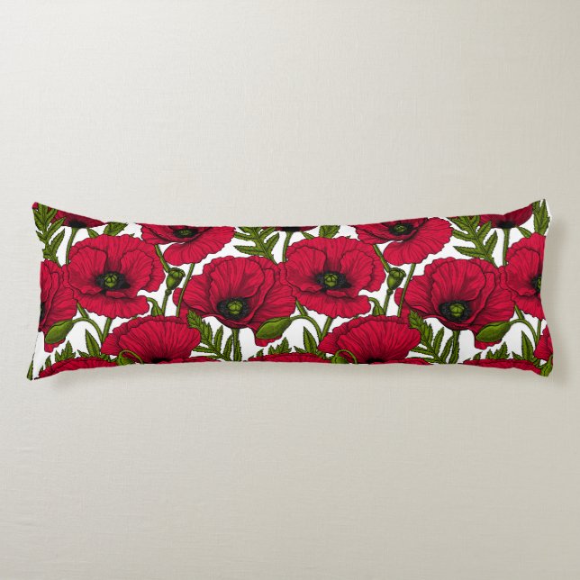Coussins Longs Jardin Red Poppy 2 (Devant)