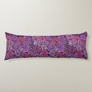 Coussins Longs Jardin succulent en rose et violet