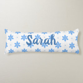 Coussins Longs Joli bleu blanc Fleurs marguerites symétriques Flo