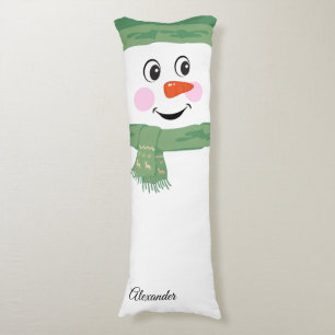 Coussins Longs Joli bonhomme de neige personnalisé avec écharpe e