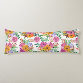 Coussins Longs Joli Rose Jaune Fleurs Florales Lit