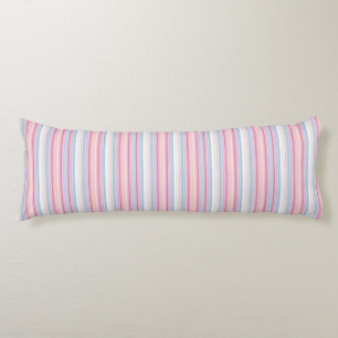 Coussins Longs Jolies rayures blanches roses 