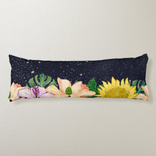 Coussins Longs Jour et Nuit Jardin d'aquarelle