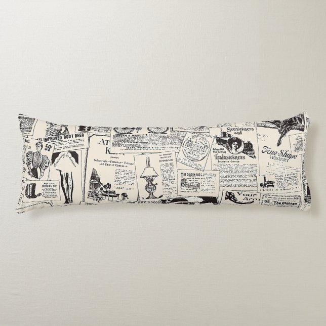 Coussins Longs Journal vintage (Devant)