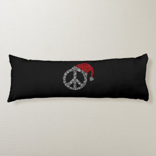 Coussins Longs Joyeux Noël Symbole hippie Casquette du Père Noë