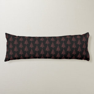 Coussins Longs Joyeux sapin de Noël Motif noir rouge élégant