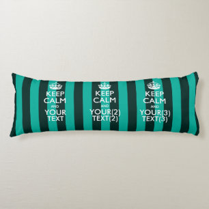 Coussins Longs KEEP CALM personnalisé et votre texte pour Turquoi