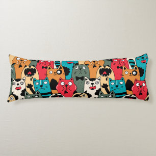 Coussins Longs La foule de chats