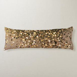 Coussins Longs La Parties scintillant Brown de l'or étincelante 
