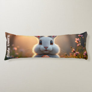Coussins Longs Lapin de Pâques joyeux dans la magie du printemps