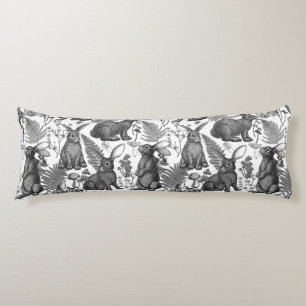 Coussins Longs Lapins et flore boisée 2 Oreillère