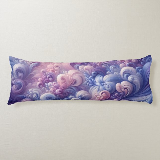 Coussins Longs Lavender Dreams Pastel Swirl Motif (Devant)