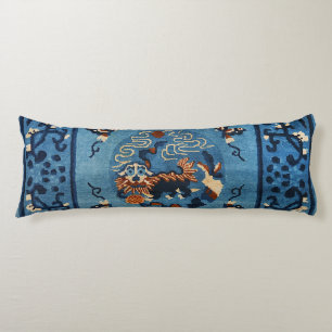 Coussins Longs Le bleu profond chinois aïnou 
