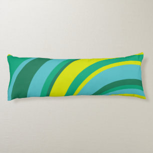 Coussins Longs les années 70 Retro Super Wave Rainbow Turquoise G