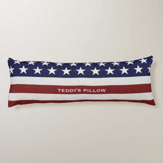 Coussins Longs Les Etats-Unis drapeau américain coutume (Dos)