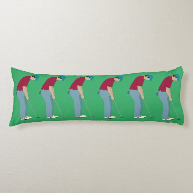 Coussins Longs Les golfeurs verts qui mettent des balles (Devant)