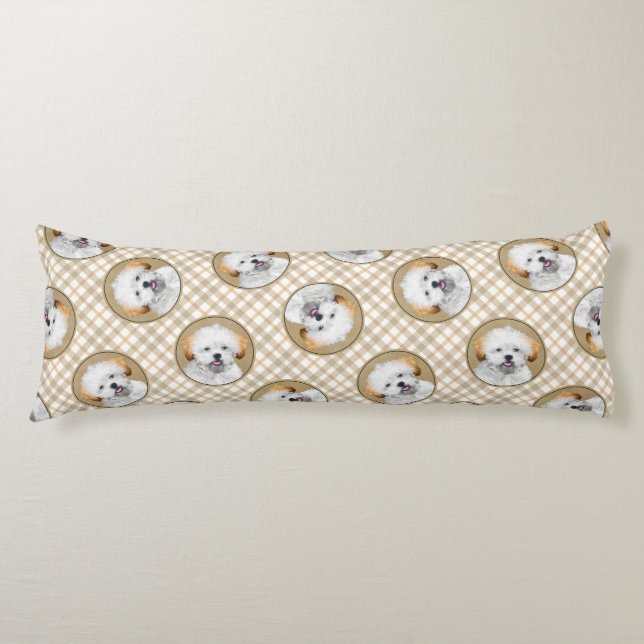Coussins Longs Lhasa Apso Peinture Chiot Mignonne Art Chien Origi (Devant)