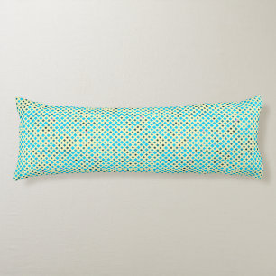 Coussins Longs Lier Pixels Motif 01.LBlue. BG jaune