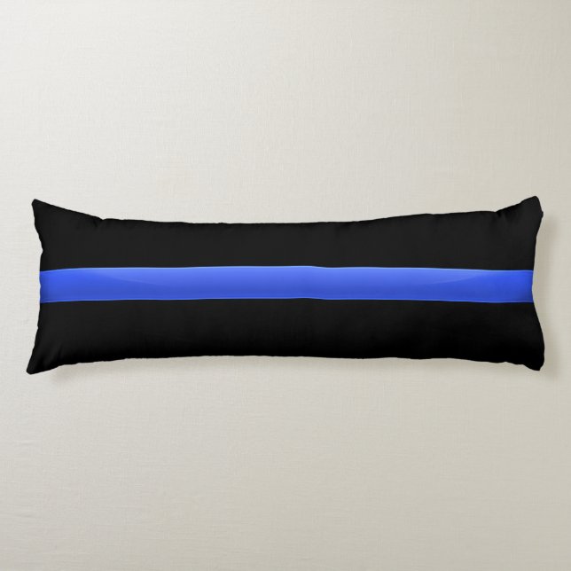 Coussins Longs Ligne bleue mince de la police (Devant)