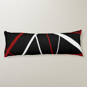 Coussins Longs Ligne Moderne Géométrie Urbaine Noir Blanc Rouge